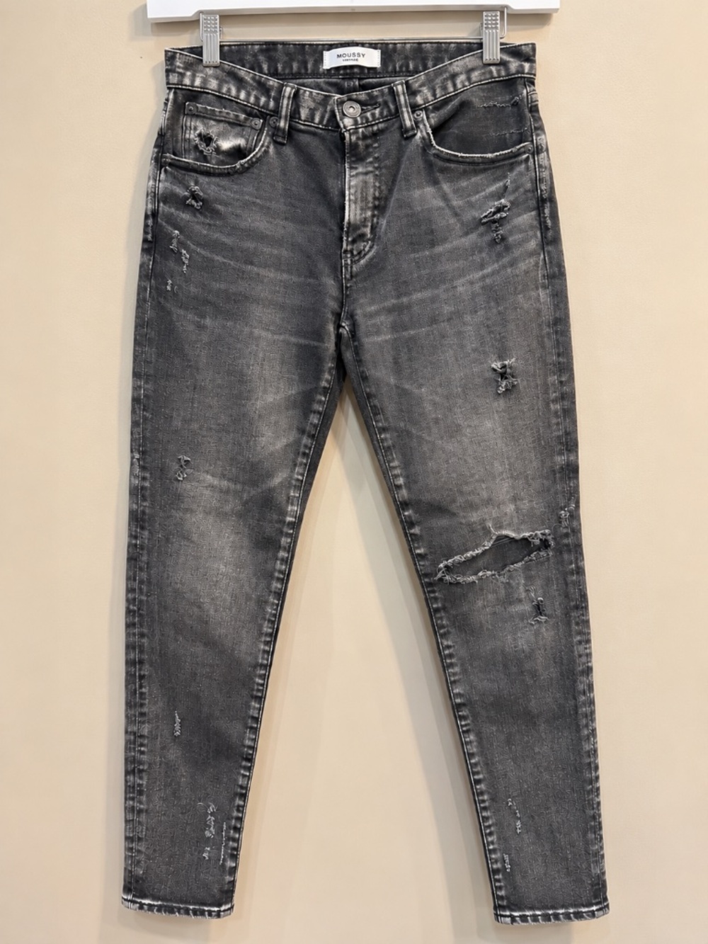 Moussy Vintage Distressed Black Skinny Jeans Size 26